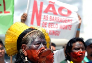 Foto: Protesto indígena contra Belo Monte no ano passado. Wilson Dias/ABr