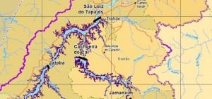Hidrelétricas na bacia do rio Tapajós (Mapa: Agência Eletronorte)