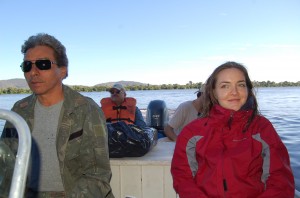 Kirsten em sua viagem pelo Rio Paraguai.