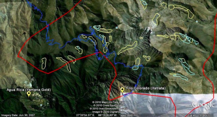 Proyectos de Agua Rica y Filo Colorado en Catamarca en zona de Ambiente Periglacial y Cercanos a Glaciares de Escombros Activos.