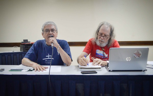 Elias Peña e Maurício Galinkin durante reunião em Cuiabá (Foto: Iasmim Amiden)